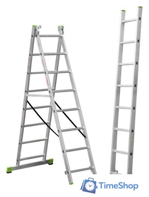 Лестница-стремянка Новая высота NV 223 алюминиевая трёхсекционная 3x8 ступеней - Изображение №6 — Интернет-магазин Time-Shop