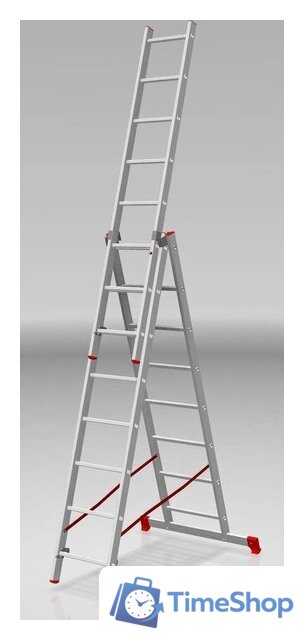 Лестница-стремянка Новая высота NV 223 алюминиевая трёхсекционная 3x8 ступеней - Изображение №3 — Интернет-магазин Time-Shop