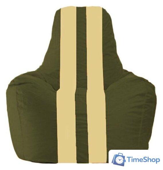Кресло-мешок Flagman Спортинг С1.1-54 (тёмно-оливковый/светло-бежёвый) - Изображение №1 — Интернет-магазин Time-Shop