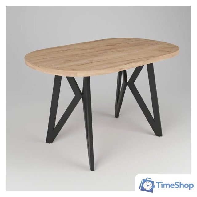 Кухонный стол Дабер 014 С14.13.2.2 (опора металл черный/дуб крафт золото) - Изображение №1 — Интернет-магазин Time-Shop