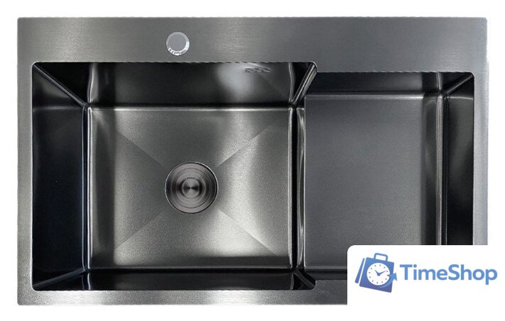 Кухонная мойка AKS Прямоугольная 78x48 левая (графит) - Изображение №1 — Интернет-магазин Time-Shop