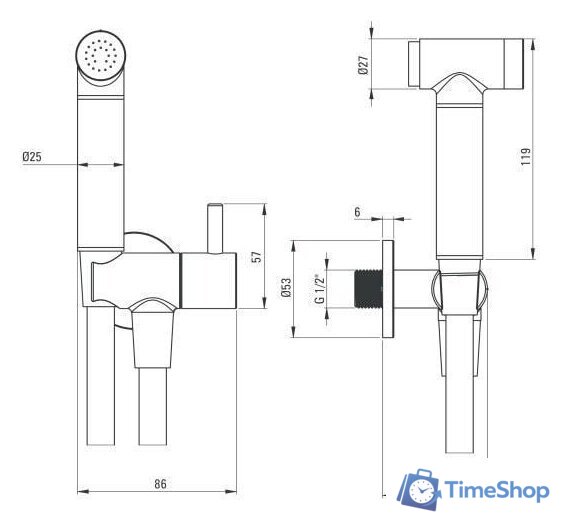 Гигиенический душ Deante Bidetta ANW 051B - Изображение №2 — Интернет-магазин Time-Shop