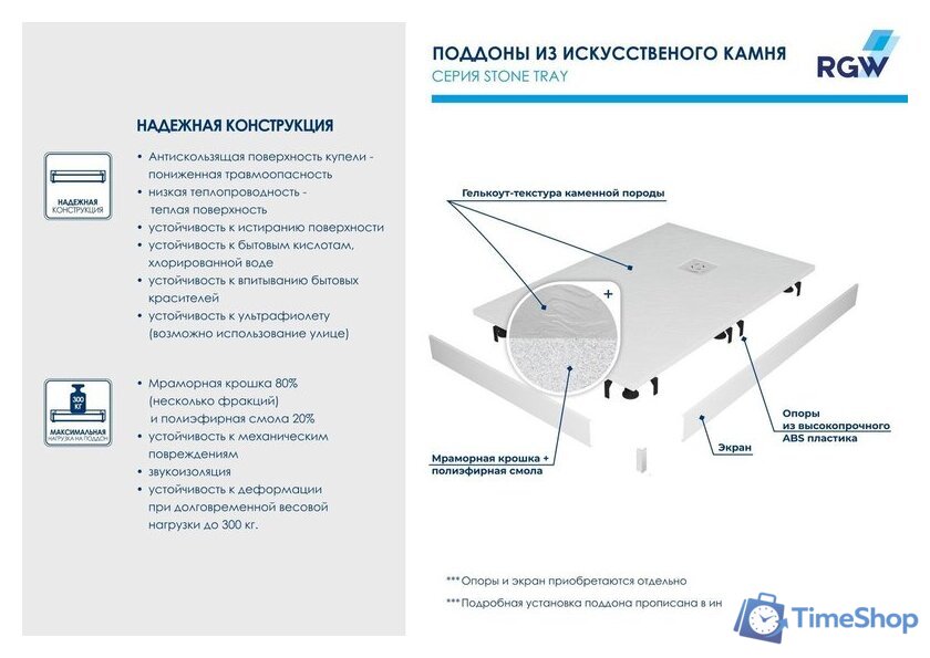 Душевой поддон RGW ST/R-W 90x90 - Изображение №6 — Интернет-магазин Time-Shop