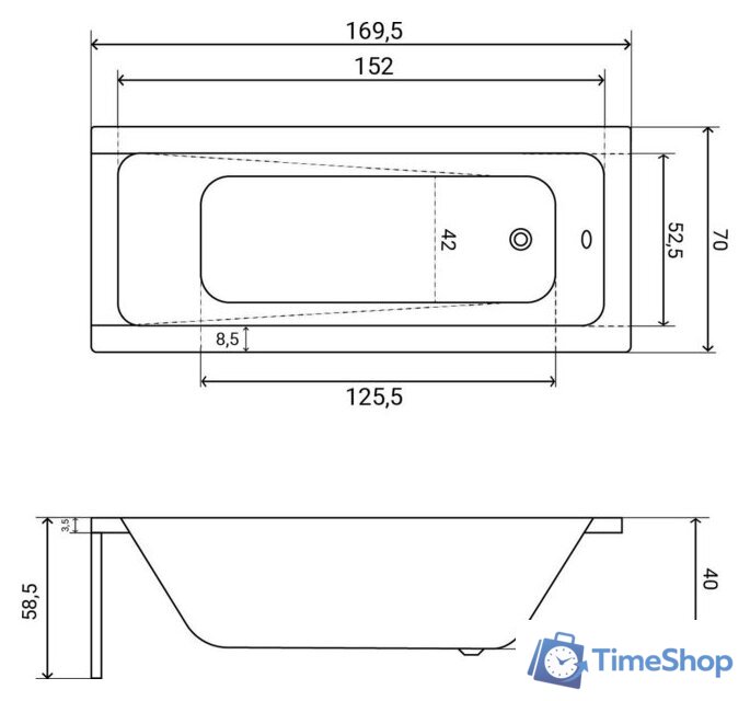 Ванна Lauter Estelle 170х70 21206070 - Изображение №28 — Интернет-магазин Time-Shop