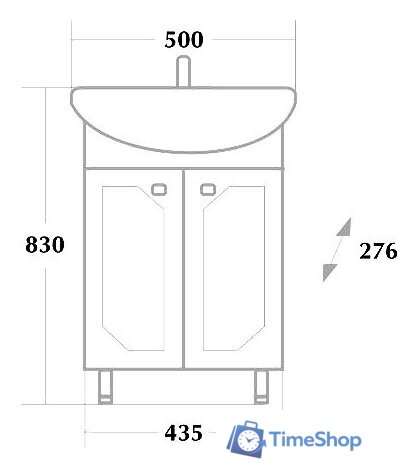  Onika Тумба под умывальник Канны 50.11 (белый) [105003] - Изображение №3 — Интернет-магазин Time-Shop
