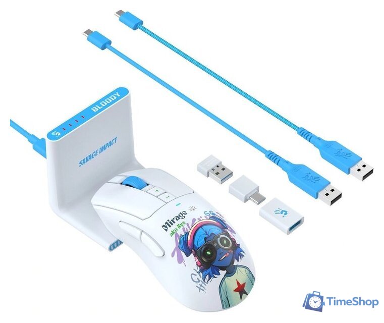 Игровая мышь A4Tech Bloody R73 Ultra Duo Nyx Mirage (белый) - Изображение №12 — Интернет-магазин Time-Shop