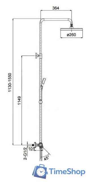Душевая система  Gappo G2495-71 - Изображение №2 — Интернет-магазин Time-Shop
