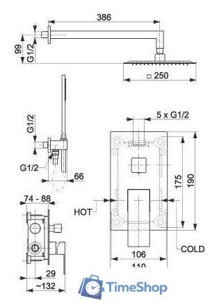 Душевая система  Armatura Logon 5139-501-00 - Изображение №2 — Интернет-магазин Time-Shop