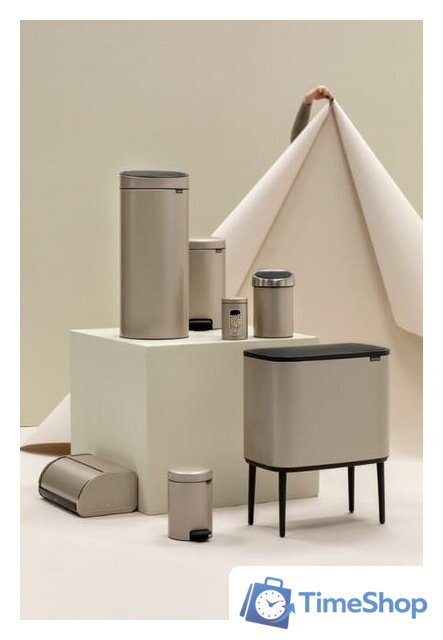 Мусорное ведро Brabantia Pedal Bin NewIcon 12 л (шампань) - Изображение №4 — Интернет-магазин Time-Shop