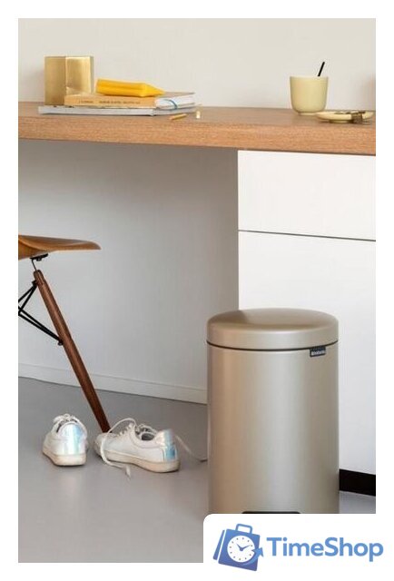 Мусорное ведро Brabantia Pedal Bin NewIcon 12 л (шампань) - Изображение №3 — Интернет-магазин Time-Shop