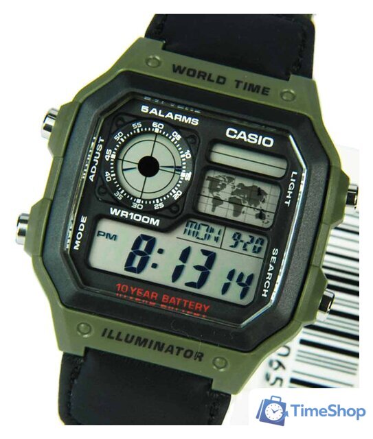 Наручные часы Casio AE-1200WHB-3B - Изображение №6 — Интернет-магазин Time-Shop