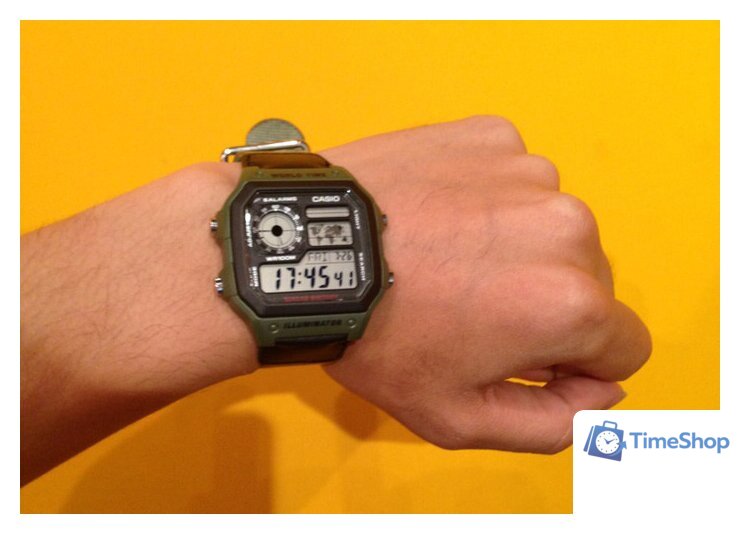 Наручные часы Casio AE-1200WHB-3B - Изображение №7 — Интернет-магазин Time-Shop