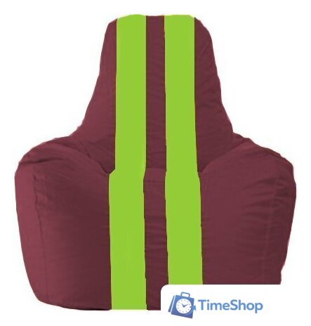 Кресло-мешок Flagman Спортинг С1.1-305 (бордовый/салатовый) - Изображение №1 — Интернет-магазин Time-Shop