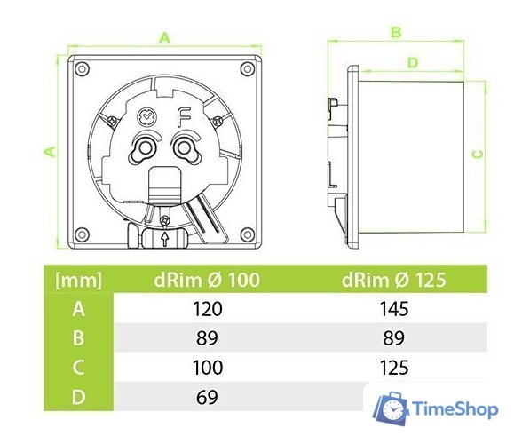 Осевой вентилятор airRoxy dRim 100DTS-C159 - Изображение №3 — Интернет-магазин Time-Shop