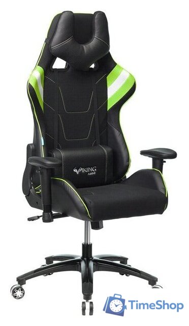 Игровое (геймерское) кресло Zombie Viking 4 Aero Green Edition (черный) - Изображение №1 — Интернет-магазин Time-Shop