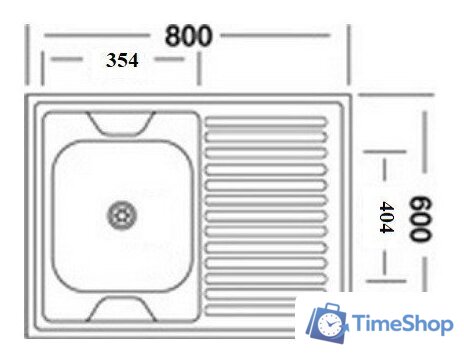 Кухонная мойка КромРус EC-220M RUS (левая) - Изображение №2 — Интернет-магазин Time-Shop