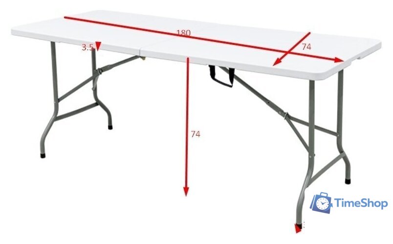 Стол Calviano Складной, пластиковый 180 см (усиленные ноги) - Изображение №9 — Интернет-магазин Time-Shop