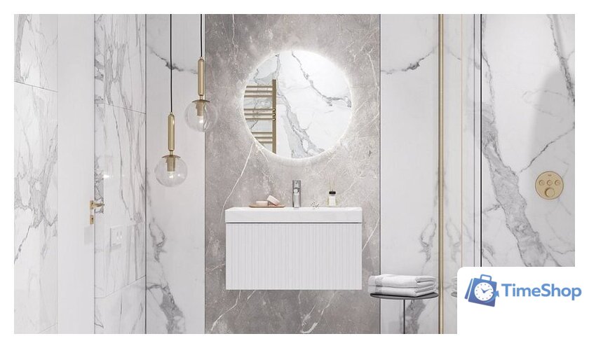  Velvex Тумба под умывальник Compo 700-0-1 tp.COM.9696.70.1Y (белый глянец) - Изображение №2 — Интернет-магазин Time-Shop