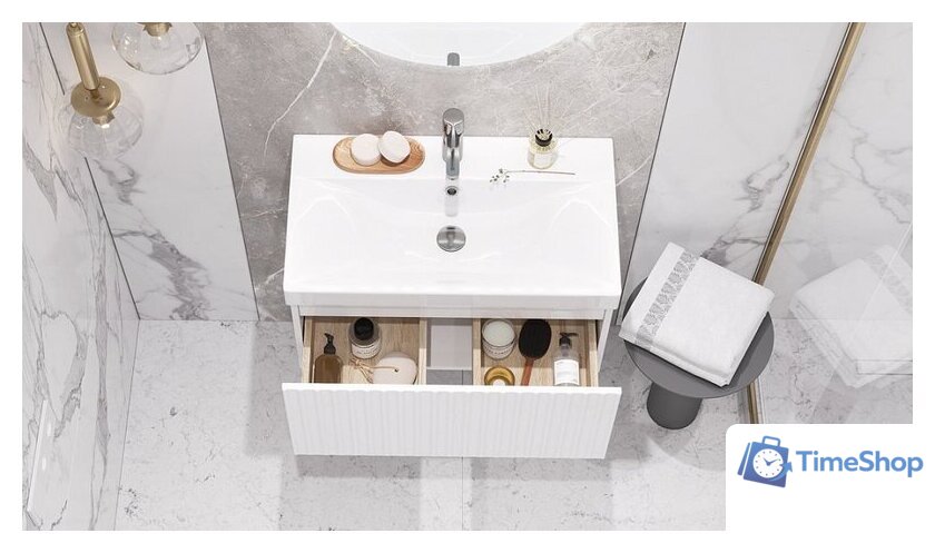  Velvex Тумба под умывальник Compo 700-0-1 tp.COM.9696.70.1Y (белый глянец) - Изображение №3 — Интернет-магазин Time-Shop