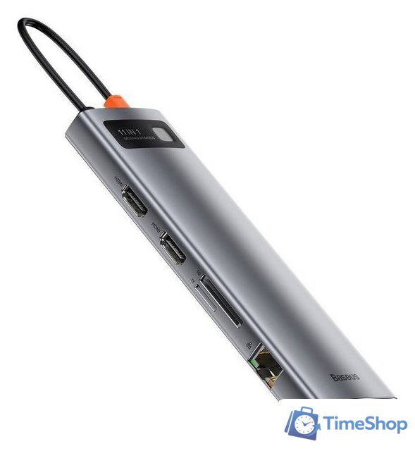 Док-станция Baseus Metal Gleam Series 11-in-1 Multifunctional HUB Type-C Hub Docking Station CAHUB-CT0G - Изображение №2 — Интернет-магазин Time-Shop
