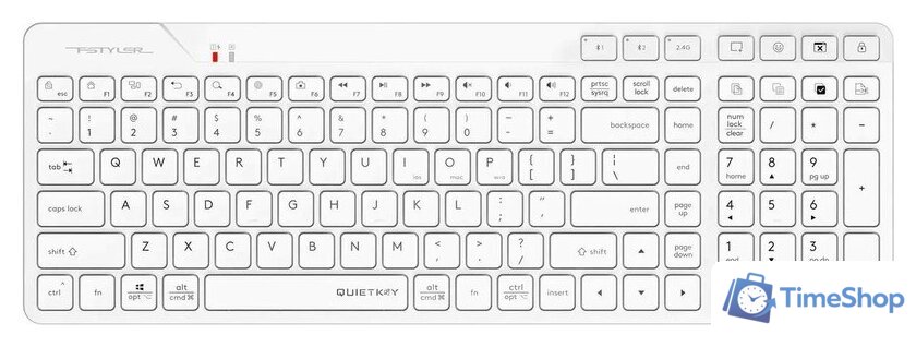 Клавиатура A4Tech Fstyler FBK27C AS (белый) - Изображение №1 — Интернет-магазин Time-Shop