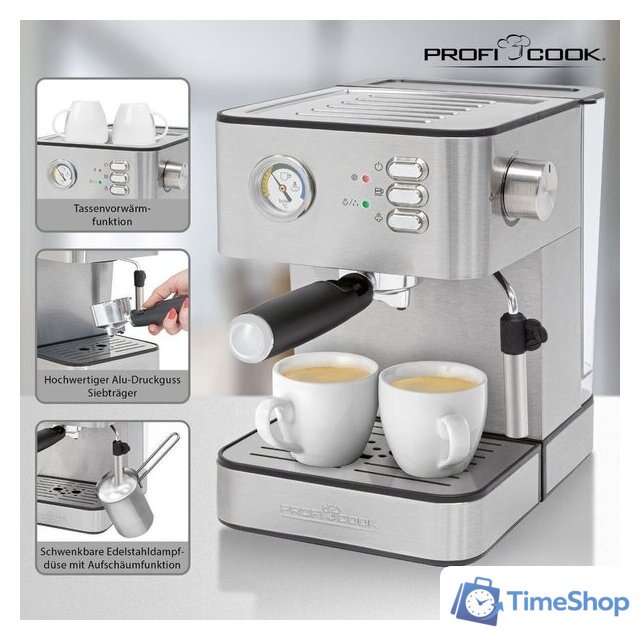 Рожковая кофеварка ProfiCook PC-ES 1209 - Изображение №6 — Интернет-магазин Time-Shop
