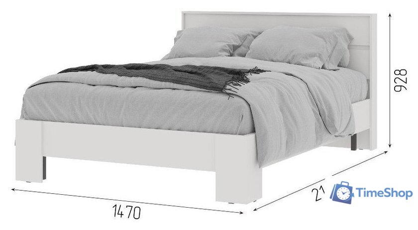 Кровать Стендмебель Хелен КР 02 140x200 (белый/белый) - Изображение №5 — Интернет-магазин Time-Shop