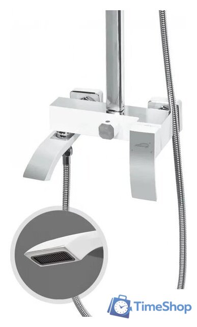 Душевая система  Hansberge H5077 (белый хром) - Изображение №4 — Интернет-магазин Time-Shop