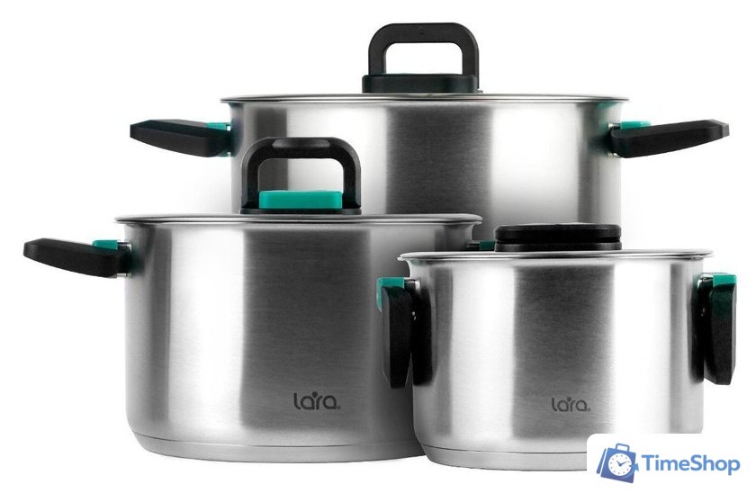 Набор кастрюль Lara Изумруд LR02-123 - Изображение №1 — Интернет-магазин Time-Shop