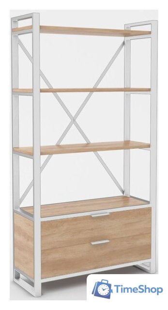 Стеллаж Hype Mebel Стандарт Люкс 50x170 (белый/дуб галифакс натуральный) - Изображение №1 — Интернет-магазин Time-Shop