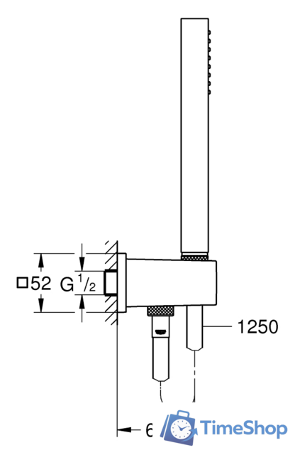 Душевой гарнитур  Grohe Euphoria Cube Stick 26405000 - Изображение №5 — Интернет-магазин Time-Shop