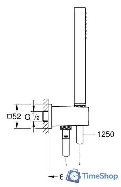 Душевой гарнитур  Grohe Euphoria Cube Stick 26405000 - Изображение №5 — Интернет-магазин Time-Shop
