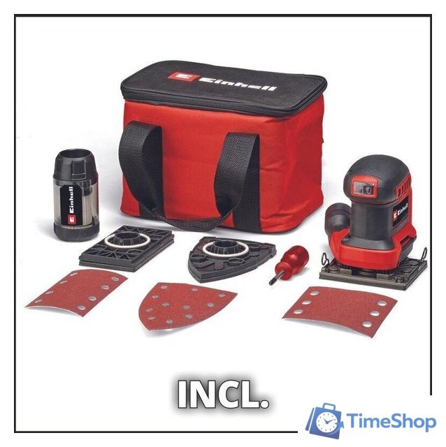 Виброшлифмашина Einhell TE-OS 18/113 3X Li - Solo 4460730 (без АКБ, сумка) - Изображение №12 — Интернет-магазин Time-Shop