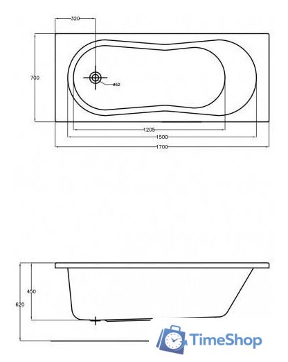 Ванна Cersanit Nike 170x70 (с ножками и экраном) - Изображение №2 — Интернет-магазин Time-Shop