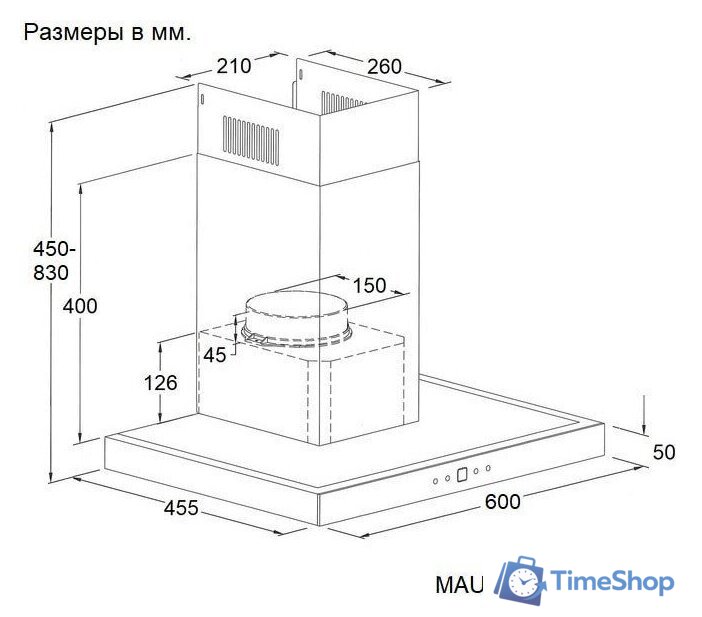 Кухонная вытяжка MAUNFELD Breeze 60 (черный) - Изображение №3 — Интернет-магазин Time-Shop
