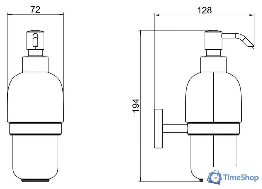 Дозатор для жидкого мыла Aquatek Бетта AQ4605MB (черный матовый) - Изображение №5 — Интернет-магазин Time-Shop