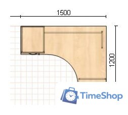 Стол Славянская столица С-085/1 (левый, дуб сонома) - Изображение №2 — Интернет-магазин Time-Shop