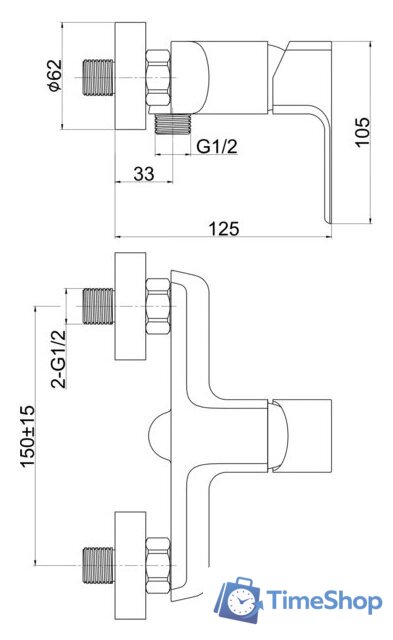 Смеситель Cersanit Geo 63041 - Изображение №2 — Интернет-магазин Time-Shop