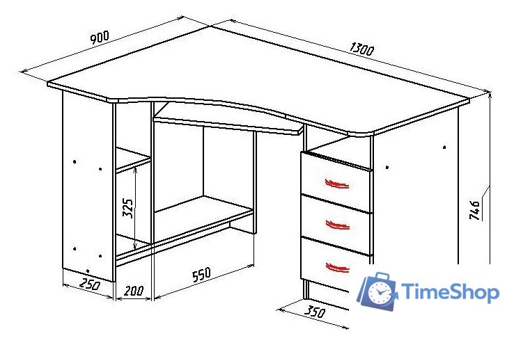 Стол Мебель-класс Престиж (венге/ясень шимо светлый, правый) - Изображение №3 — Интернет-магазин Time-Shop