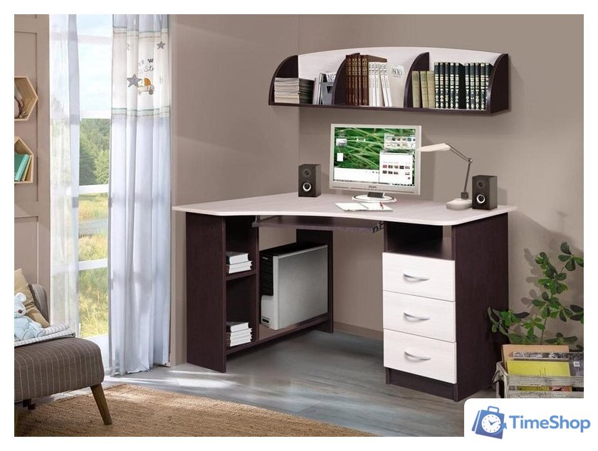 Стол Мебель-класс Престиж (венге/ясень шимо светлый, правый) - Изображение №2 — Интернет-магазин Time-Shop