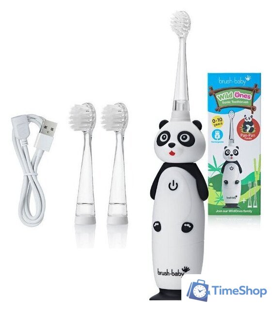 Электрическая зубная щетка Brush-Baby WildOnes Panda - Изображение №1 — Интернет-магазин Time-Shop