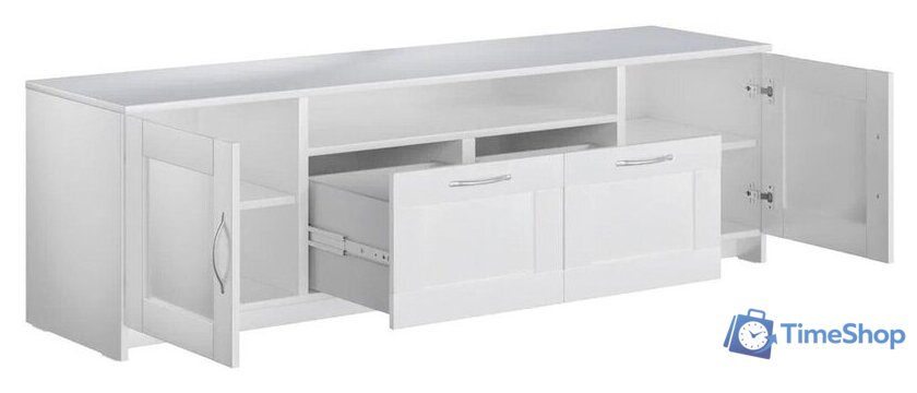 Тумба Mio Tesoro Сириус 2 двери и 2 ящика 156x47 2.02.03.330.1 (белый) - Изображение №3 — Интернет-магазин Time-Shop