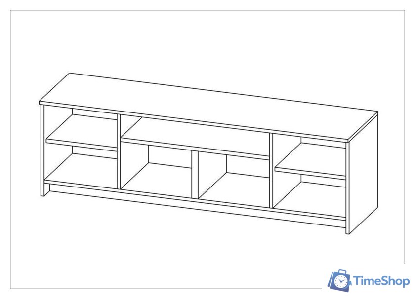 Тумба Mio Tesoro Сириус 2 двери и 2 ящика 156x47 2.02.03.330.1 (белый) - Изображение №6 — Интернет-магазин Time-Shop