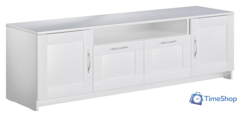 Тумба Mio Tesoro Сириус 2 двери и 2 ящика 156x47 2.02.03.330.1 (белый) - Изображение №1 — Интернет-магазин Time-Shop