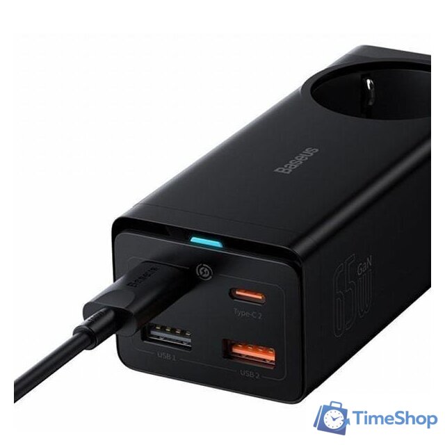 Сетевое зарядное Baseus GaN3 Pro Desktop Powerstrip AC+2U+2C 65W PSZM000901 - Изображение №5 — Интернет-магазин Time-Shop