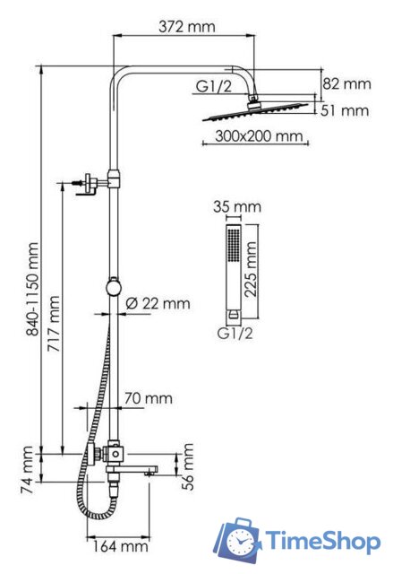 Душевая система  Wasserkraft A199.069.103.010.CH Thermo - Изображение №3 — Интернет-магазин Time-Shop