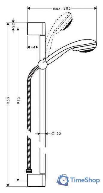Душевой гарнитур  Hansgrohe Crometta 85 (27762000) - Изображение №2 — Интернет-магазин Time-Shop