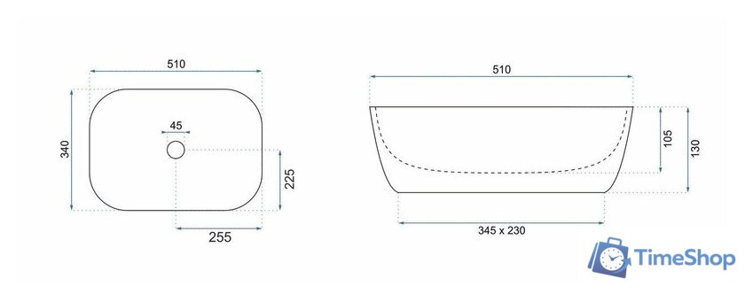 Умывальник Rea Claudia white U6644 - Изображение №5 — Интернет-магазин Time-Shop