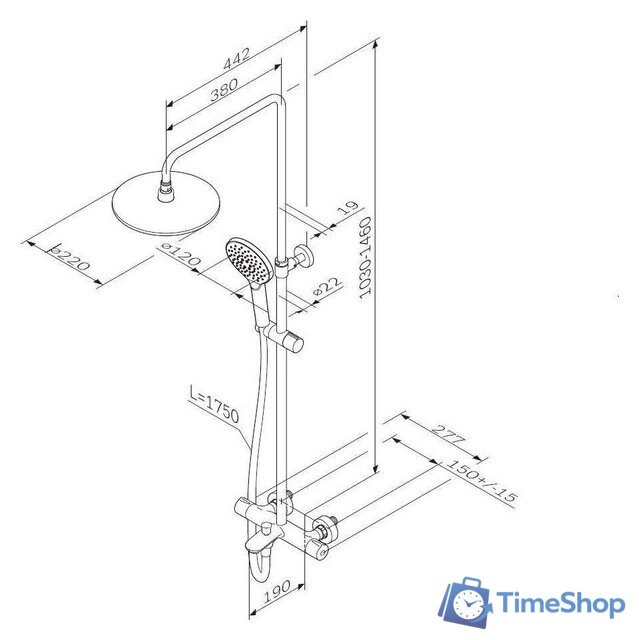 Душевая система  AM.PM Like F0780522 - Изображение №9 — Интернет-магазин Time-Shop