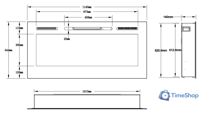 Электрокамин Aflamo Majestic 45 (черный) - Изображение №5 — Интернет-магазин Time-Shop